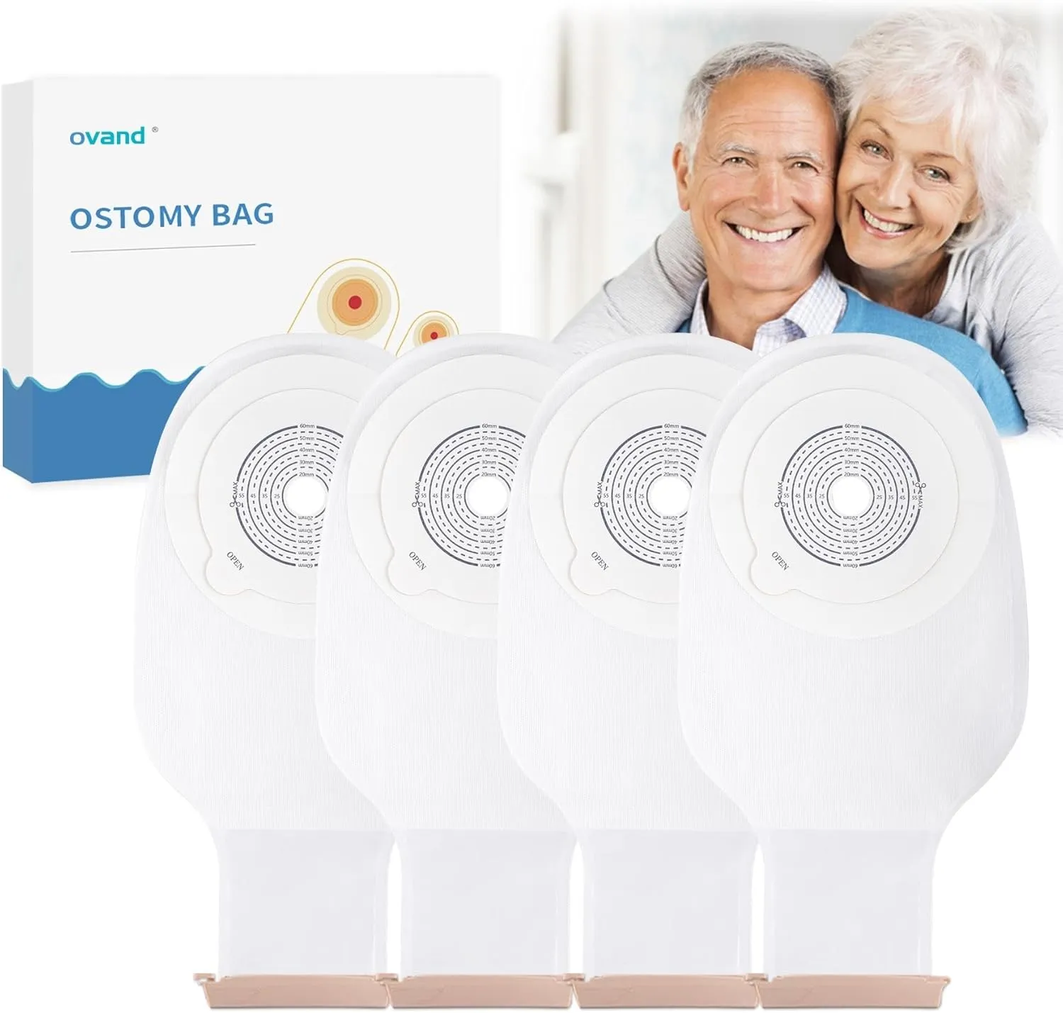 10 PCS Colostomy Bags - Ostomy Supplies - One Piece Drainable Ostomy Pouch for Ileostomy Stoma Care,Cut-to-Fit