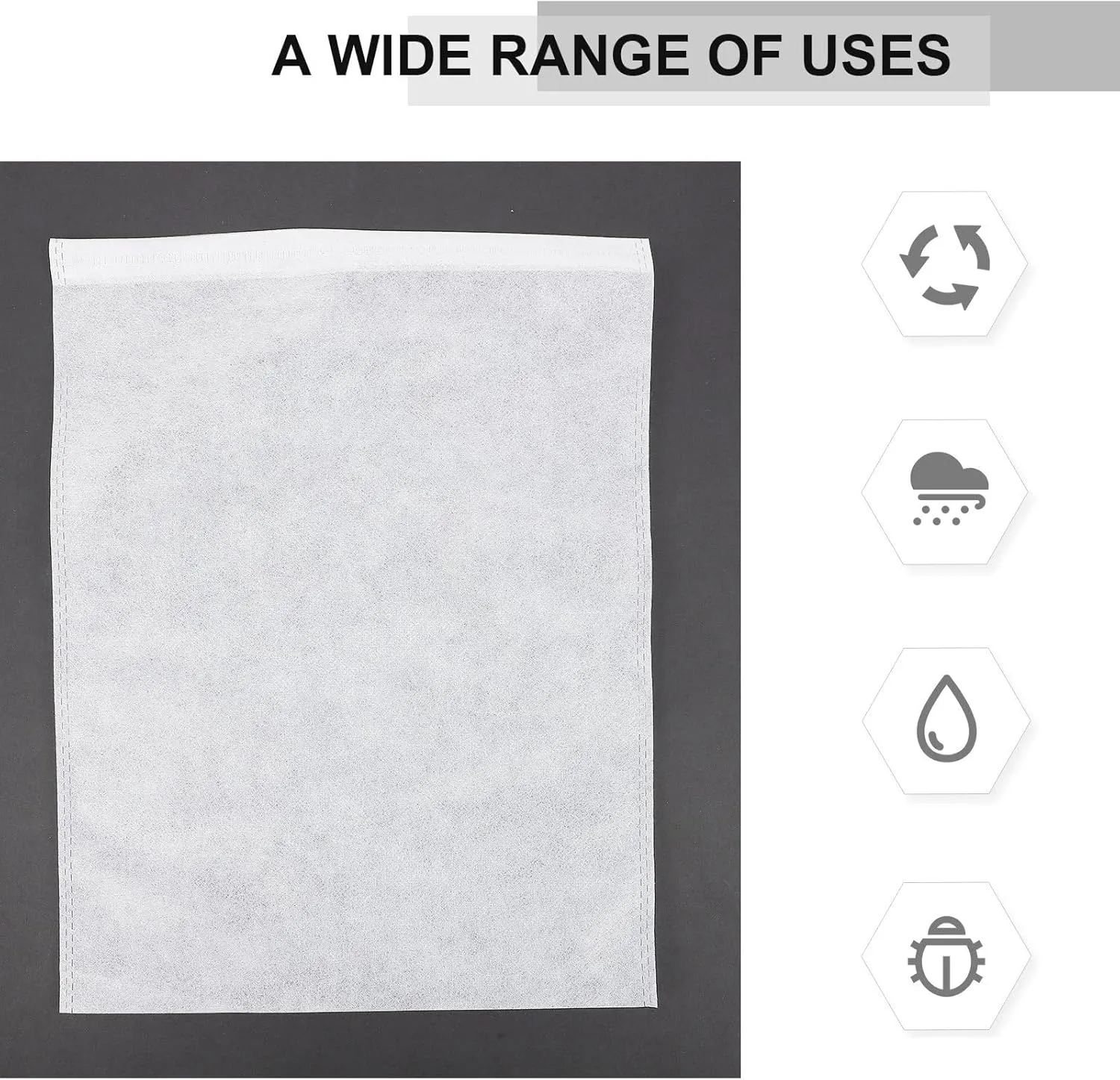 100Pcs Non-Woven Fabric Storage Bags, White, 11.02x9.84 Inches, Dust Cover Pouch for Travel, Shoes, Clothing, Home Organization