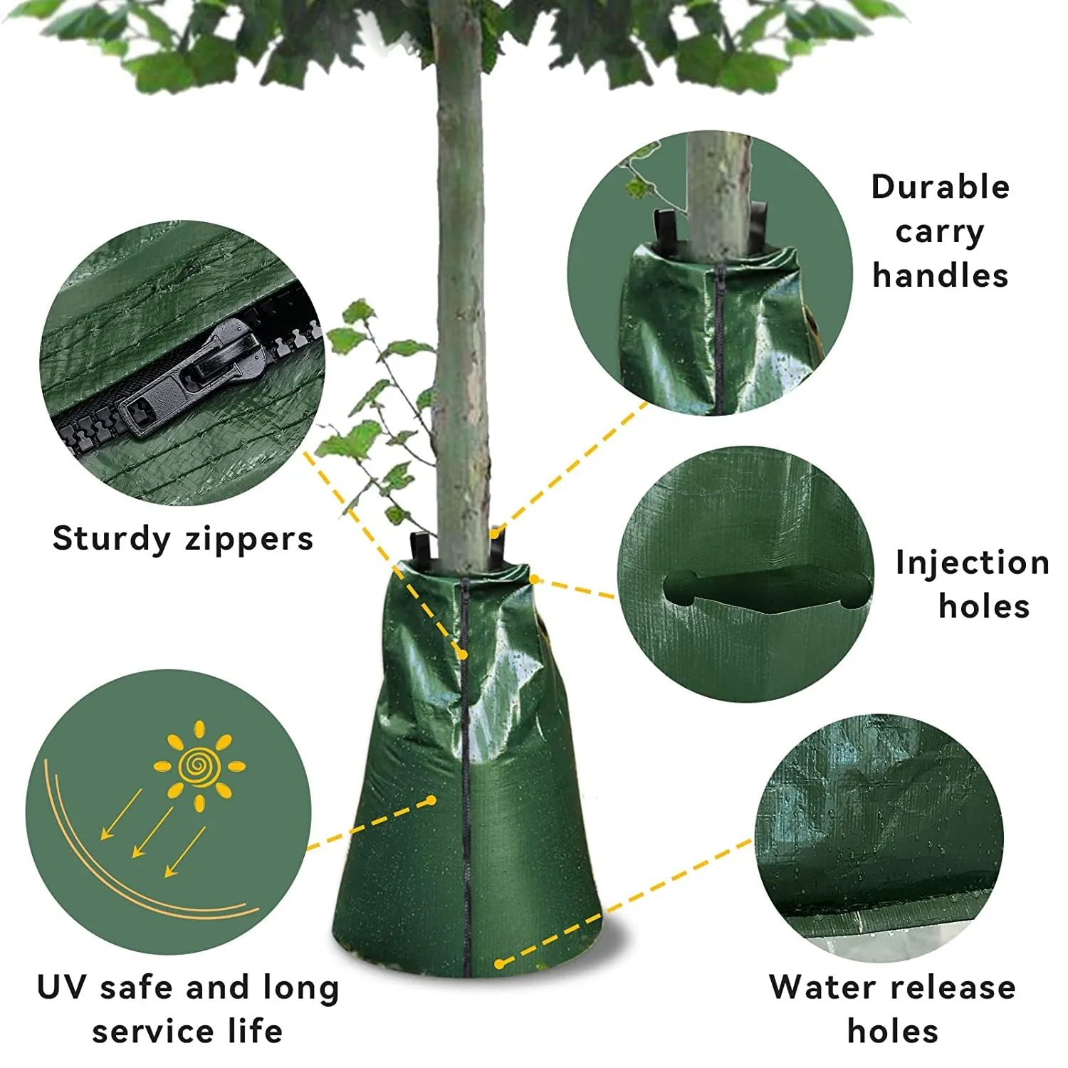 12 Pack Slow Release Tree Watering Bags - 20 Gallon Zippered Automatic Drip Irrigation Bags for New Planted and Transplanted Trees
