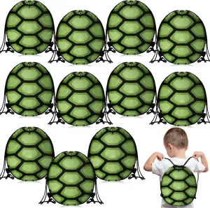 12 Pcs Turtle Party Favors Drawstring Bag Turtle Birthday Party Supplies Carnival Goodie Bags Birthday Gift Decoration