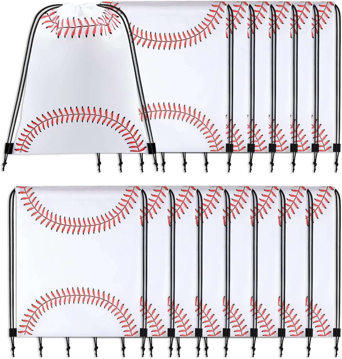 15 Pcs Baseball Drawstring String Bag Backpack Drawstring Bag Baseball Drawstring Party Favor Bags Baseball Gift Bags for Gym Sports Teams Baseball Theme Party Supplies(13.3 x 15.7 Inch)