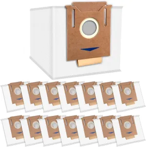 (15 Pieces) N10 Replacement Dust Bags for Ecovacs DEEBOT OZMO N10 N10 Plus T8 AIVI T8 Max, AIVI & T8 Series, T9 T9  N8 Pro series DX93 DDX96, Vacuum Dust Collector Accessories Bag, Canister Bags