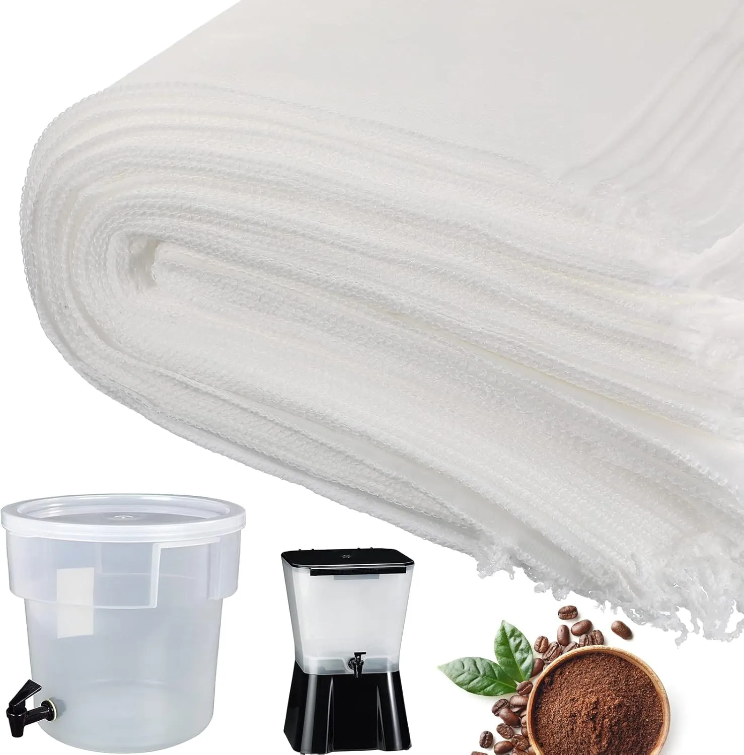 150PCS Brew Bags, 16" x 20" Large Commercial Cold Coffee Filters Non Woven Filters Bags Fits 5 Gallon Cold Brew System for Restaurants Home Hops Cider Wine Beer Tea Making