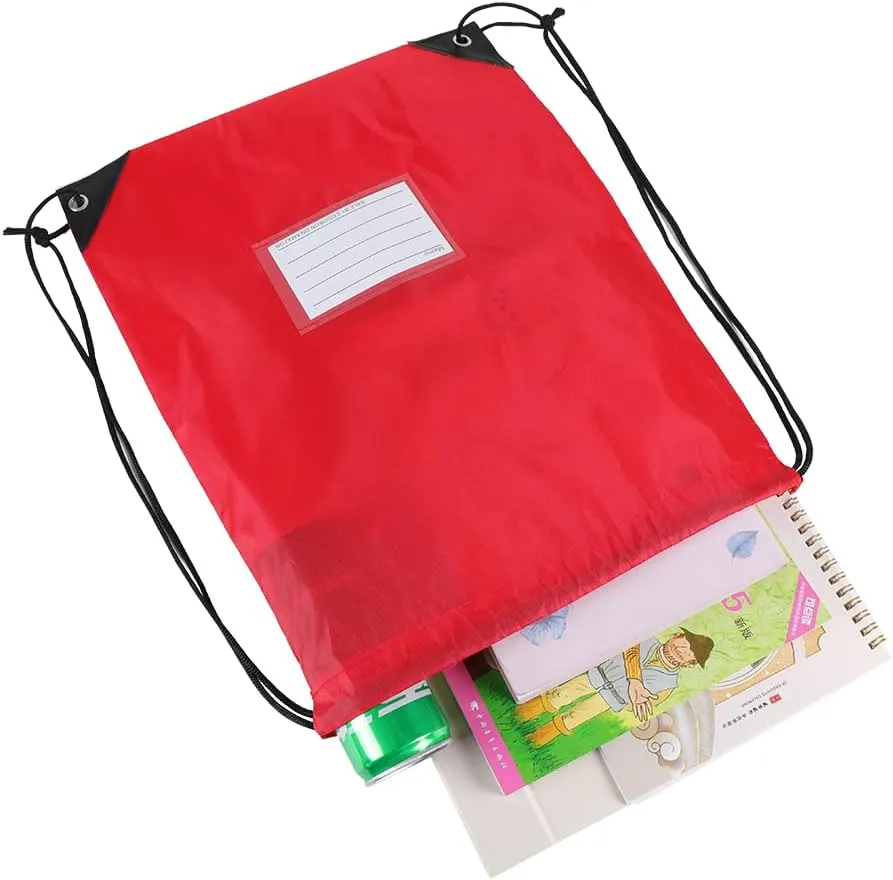 16 Pack Drawstring Bags,Bulk Draw String Backpack, DIY Gym Sports Cinch Bag Sackpack for Women Men, Red