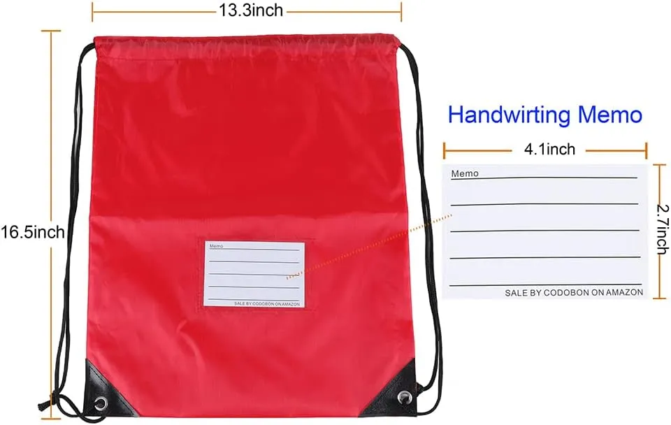 16 Pack Drawstring Bags,Bulk Draw String Backpack, DIY Gym Sports Cinch Bag Sackpack for Women Men, Red