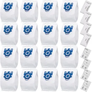 16 Pack Miele AirClean 3D GN Vacuum Cleaner Bags for Miele Vacuum Classic C1, Complete C1 C2 C3, S227/S240, S270, S400,S400i-S456i S2, S5, S8 Series with 4 Motor Protection Filters, 4 AirClean Filters