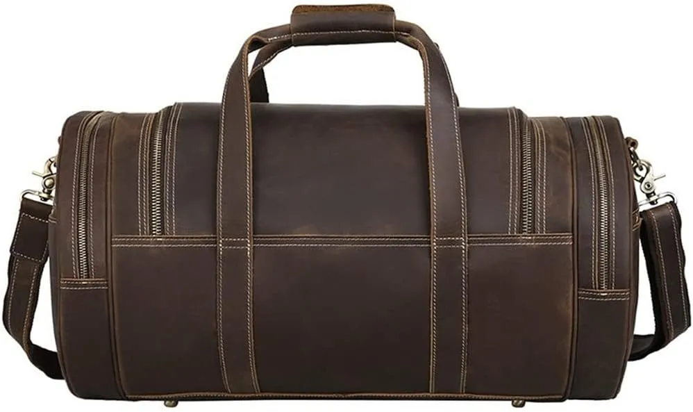 1pcs Handmade Retro Men's Travel Bag Large Capacity Leisure Gym Bag Hand Luggage Bag