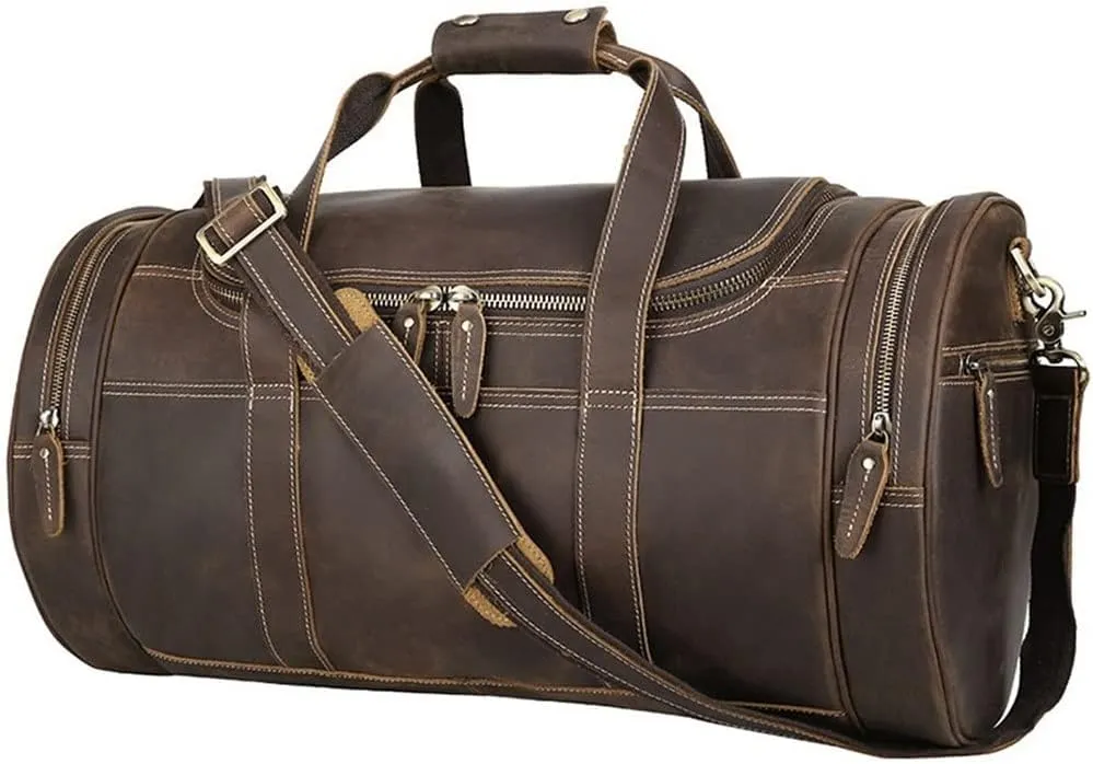 1pcs Handmade Retro Men's Travel Bag Large Capacity Leisure Gym Bag Hand Luggage Bag
