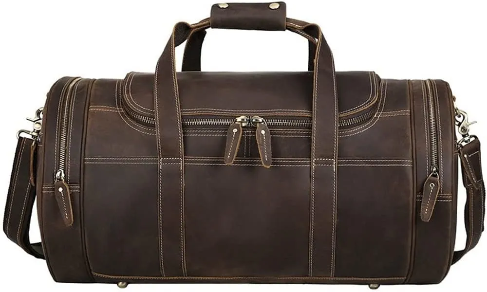 1pcs Handmade Retro Men's Travel Bag Large Capacity Leisure Gym Bag Hand Luggage Bag