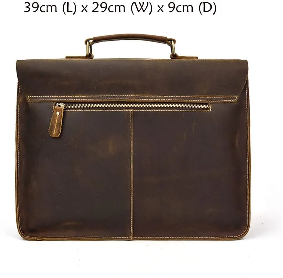 1pcs Retro Handmade Men's Briefcase Computer Bag Casual Shoulder Bag Business Handbag