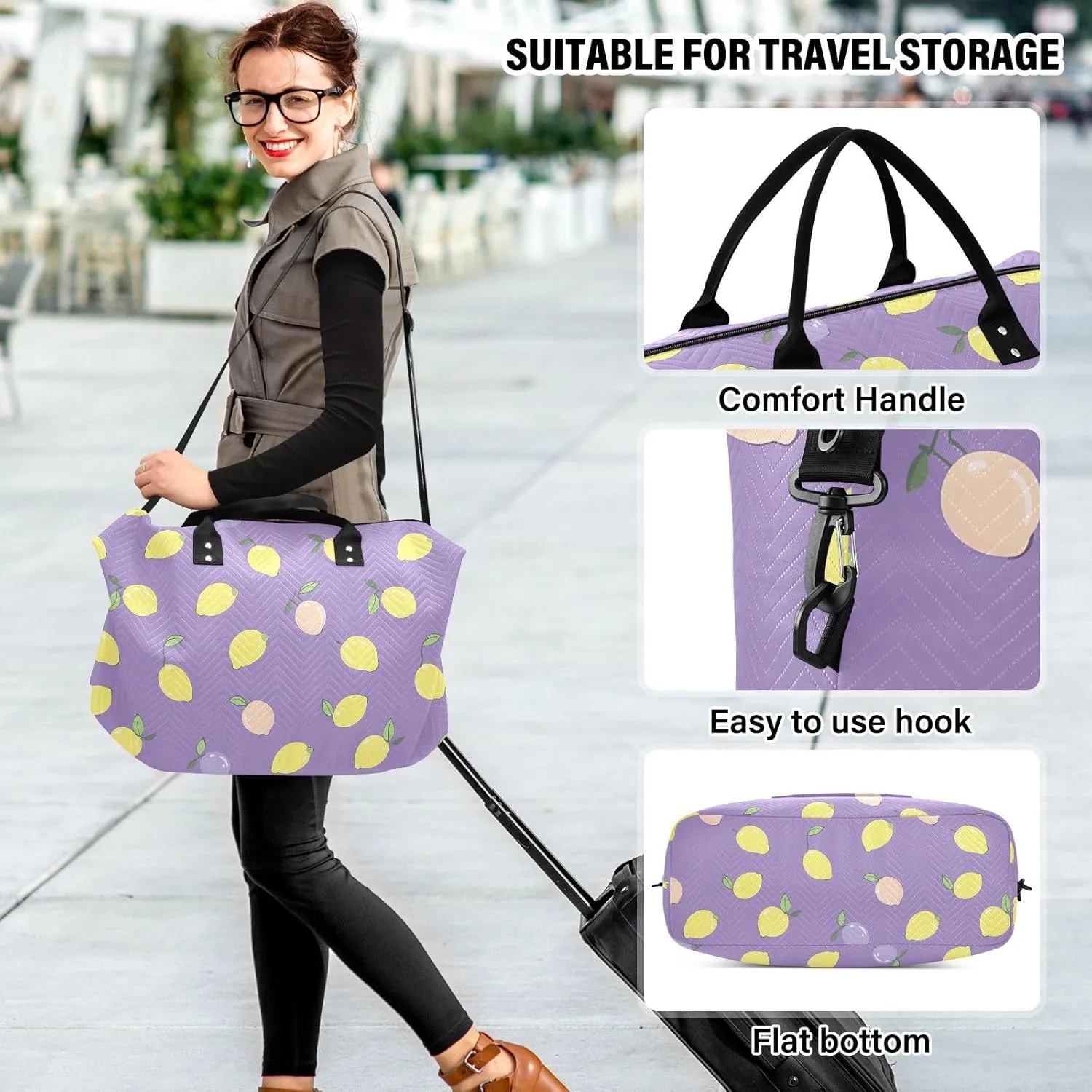 2-Piece Travel Organizer Set - Wave Quilted Expandable Duffel Bag with Detachable Toiletry Pouch, TSA-Compliant Carry-On for Gym/Camping/Airplane, Sweet Juice (11)
