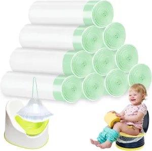 200 Pack Portable Potty Chair Liners with Drawstring,Disposable Training Toilet Seat Potty Bags for Kids Toddler Pet Outdoors(17.3x9.4 inch)