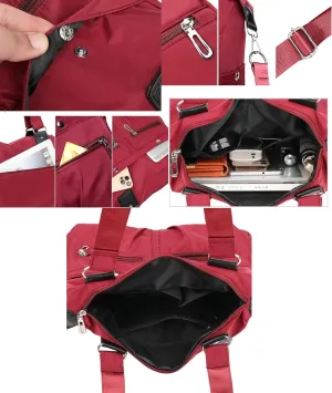 2023 New Large Capacity Waterproof Multi Pocket Shoulder Bag, Women Crossbody Bag, Multi-Pocket Nylon Bags, Tote Bag (Khaki)