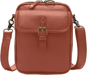 2025 Upgrade Vintage bags, Double Layer Large Capacity Mini Cross body Messenger Bag, Leather Small Purse Shoulder Bag