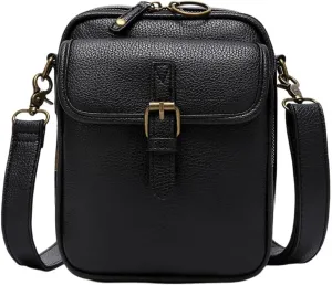 2025 Upgrade Vintage bags, Double Layer Large Capacity Mini Cross body Messenger Bag, Leather Small Purse Shoulder Bag