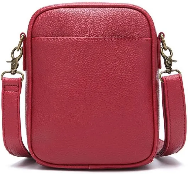 2025 Upgrade Vintage Double Layer Large Capacity Mini Messenger Bag, Leather Small Purse Crossbody Shoulder Bag for Women Men