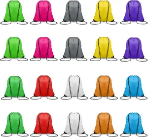 20PCS Drawstring Backpack,Drawstring Bags,Sport Bag Bulk Gym Cinch Bag Sack for Women Men Outdoor Sports,10 Colors (20 PCS)