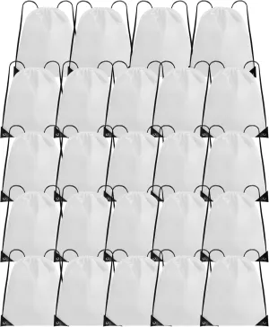 24Pcs Drawstring Backpacks Draw String Bags String Bag Sports Drawstring Bag Cinch Bags Bulk for Gym,Travel,Party,Yoga,Hiking (White)