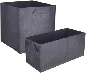 2Pcs Black Non Woven Square Planting Bags Aeration Pots for Improved Root Growth for Garden Planting