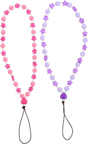 2Pcs Star Shape Phone Chain Decorative Mobile Phone Lanyard with Hand Wrist Strap for Safety and Style Lightweight Acrylic Design