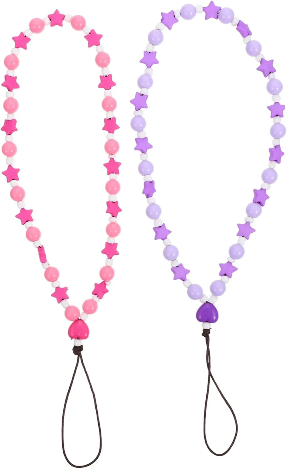 2Pcs Star Shape Phone Chain Decorative Mobile Phone Lanyard with Hand Wrist Strap for Safety and Style Lightweight Acrylic Design