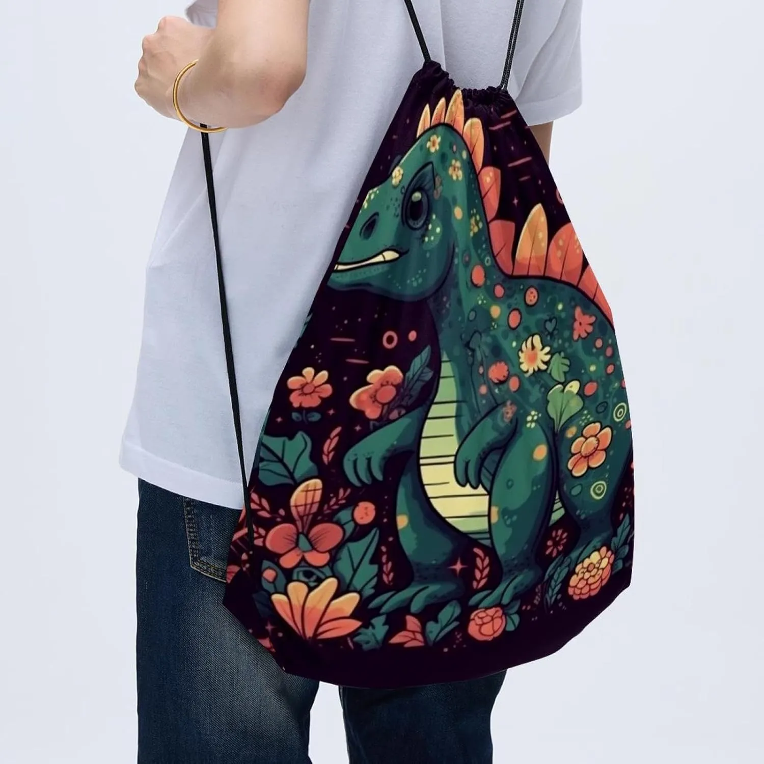 2PCS Topography Line Map Drawstring Bags Drawstring Gym Bag
