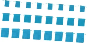 2sets 12pcs Velour Drawstring Storage Bag Durable Pouch for Travel and Organization Lake Blue for USB Cables Power Banks and Gadgets 12pcs*2