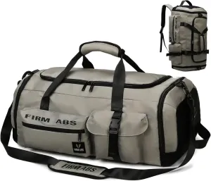 3 in 1 Gym Bag for Men and Women, 65L Large Capacity Travel Duffle Bags Convertible Backpack Weekender Overnight Bag with Shoes Compartment and Dry and Wet Separation