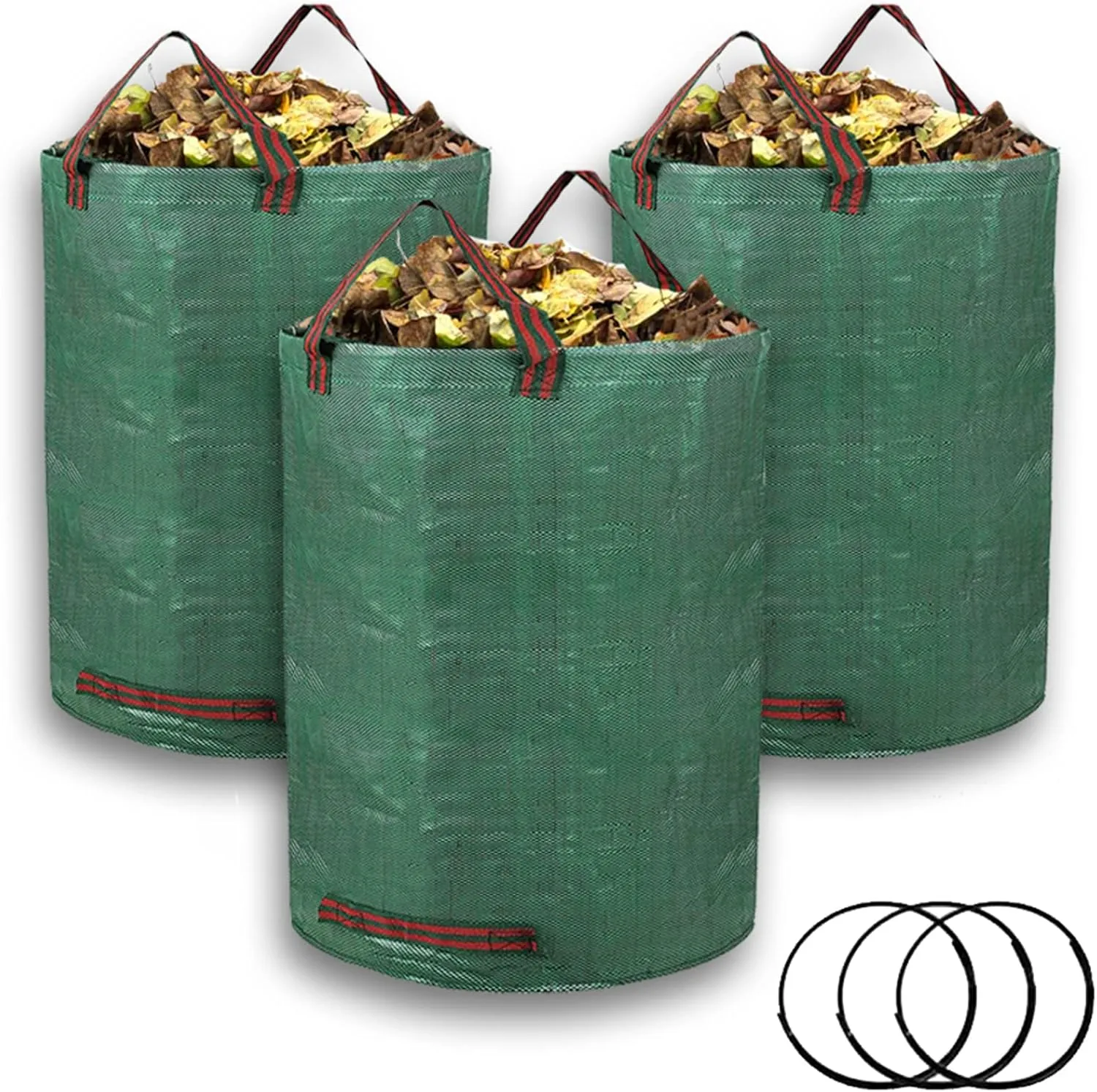 3-Pack 72 Gallon Yard Lawn Reusable Leaf Bags - Heavy Duty Waste Bags Perfect for Leafs/Leaves, Yard Debris Storage and Garden Accessories