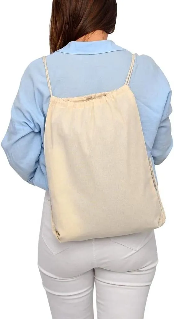 (36 Pack) Set of 36 Durable Cotton Drawstring Tote Bags