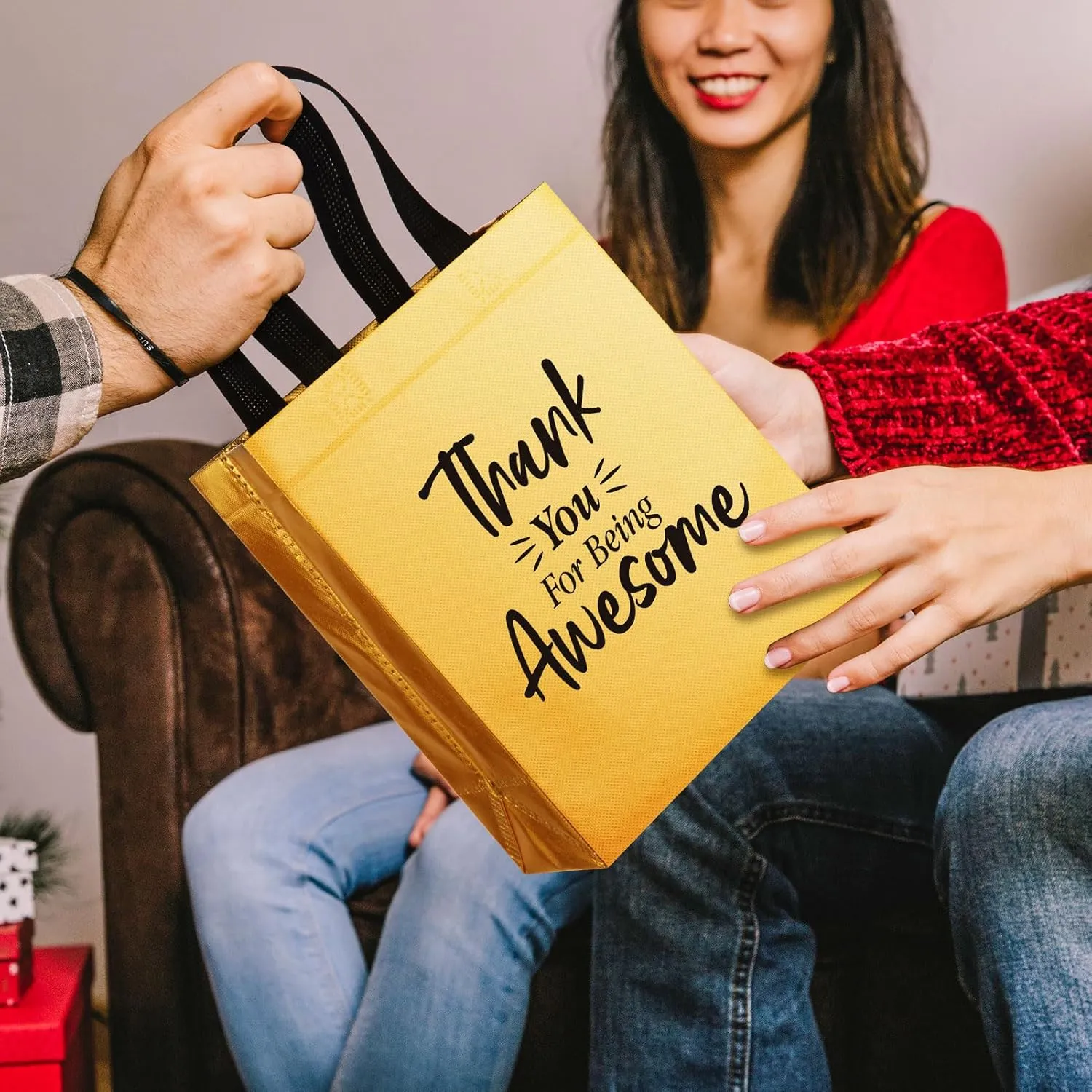 36 Pcs Thank You Reusable Gift Bags Employee Appreciation Gift Bags Thank You for Being Awesome Team Appreciation Gift for Employee Appreciation Teacher Student Coworker Secretary Assistant