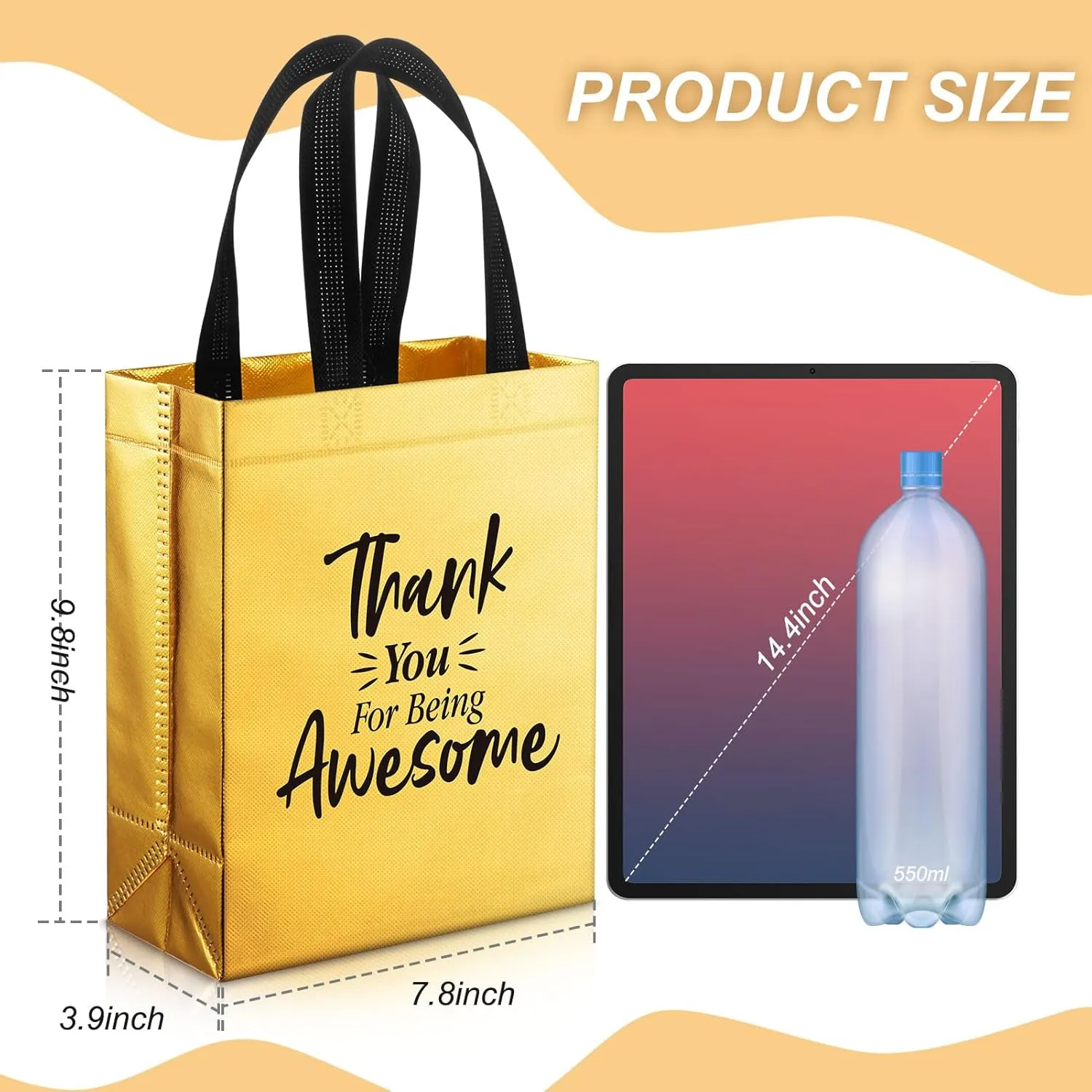 36 Pcs Thank You Reusable Gift Bags Employee Appreciation Gift Bags Thank You for Being Awesome Team Appreciation Gift for Employee Appreciation Teacher Student Coworker Secretary Assistant