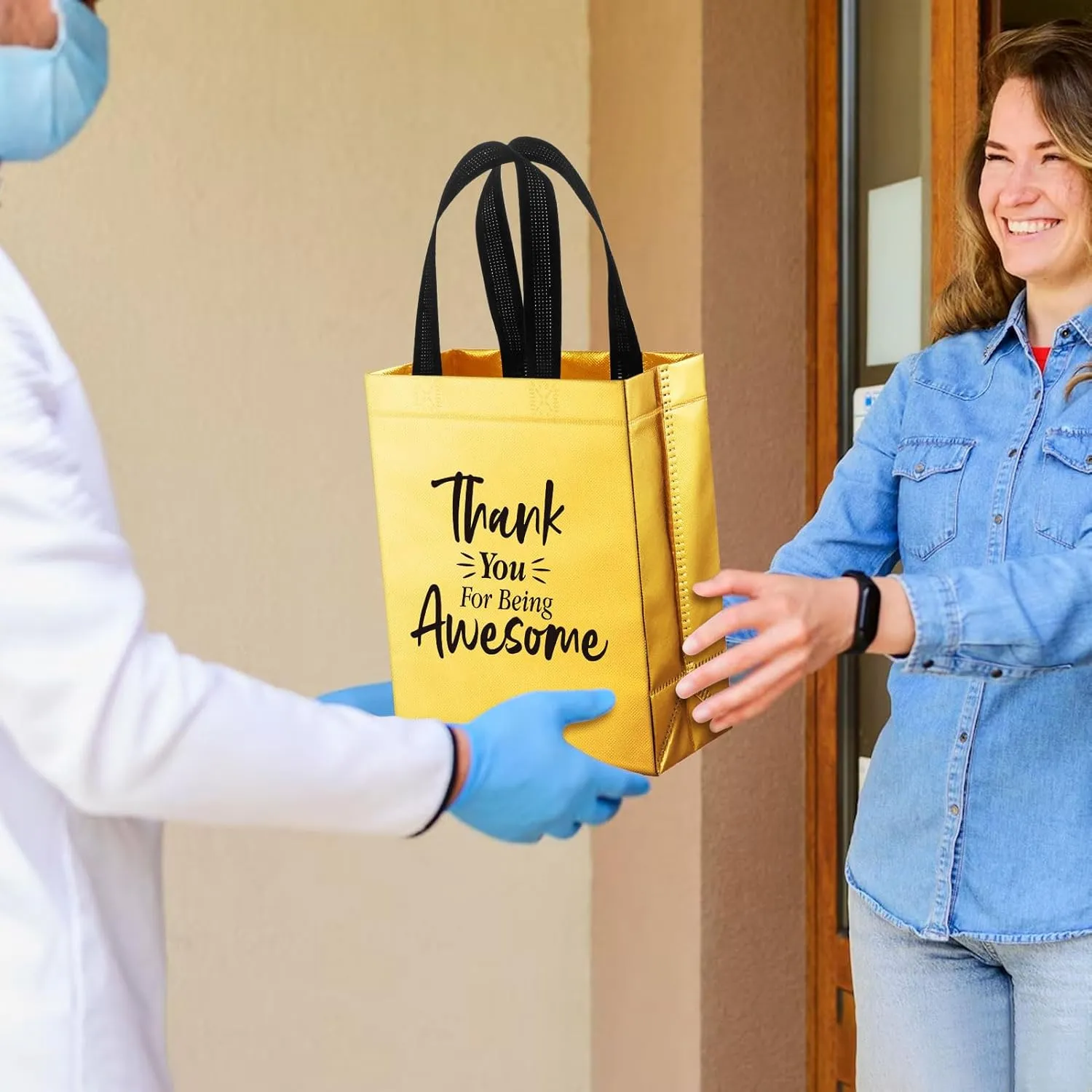 36 Pcs Thank You Reusable Gift Bags Employee Appreciation Gift Bags Thank You for Being Awesome Team Appreciation Gift for Employee Appreciation Teacher Student Coworker Secretary Assistant