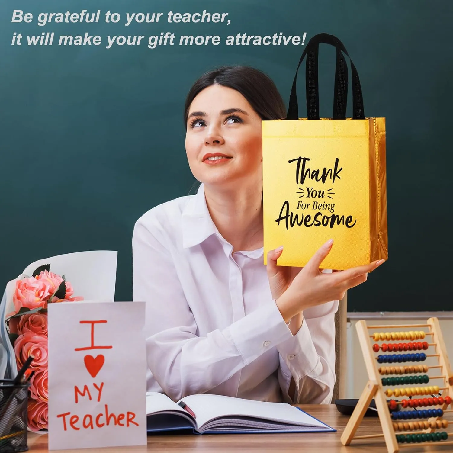36 Pcs Thank You Reusable Gift Bags Employee Appreciation Gift Bags Thank You for Being Awesome Team Appreciation Gift for Employee Appreciation Teacher Student Coworker Secretary Assistant
