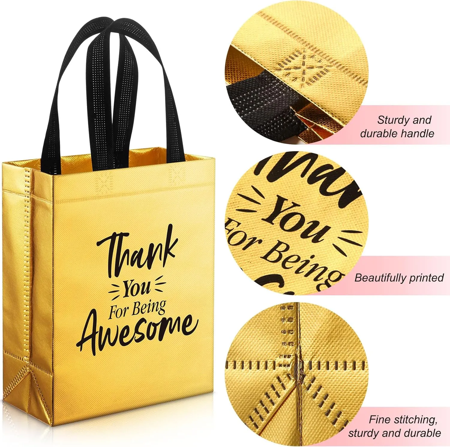 36 Pcs Thank You Reusable Gift Bags Employee Appreciation Gift Bags Thank You for Being Awesome Team Appreciation Gift for Employee Appreciation Teacher Student Coworker Secretary Assistant
