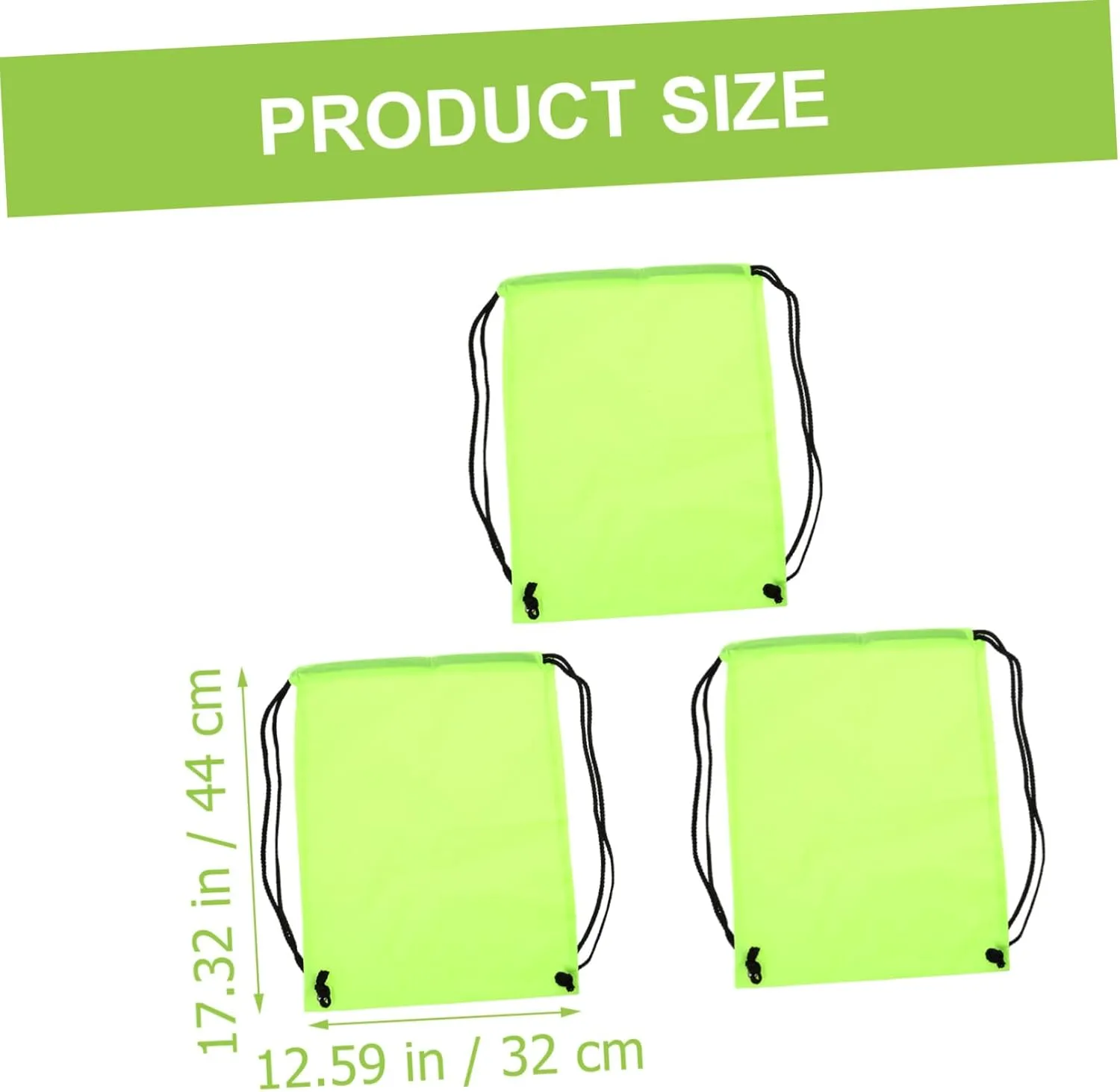 3Pcs Drawstring Backpacks Enlarged Outdoor Bags for Sports Riding Durable Design for Sneakers Shirts Fluorescent