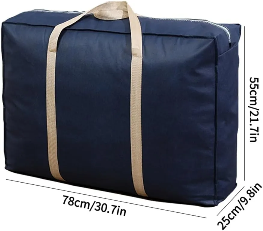 3Pcs Quilted Bag Moving Bags Storage Duvet Blanket Sorting Organizer Cabinet Organizer Moving Packing Bags(Blue)
