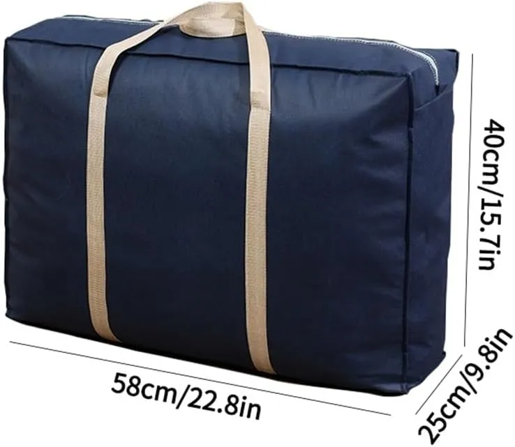 3Pcs Quilted Bag Moving Bags Storage Duvet Blanket Sorting Organizer Cabinet Organizer Moving Packing Bags(Blue)
