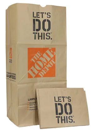 49022-10PK Heavy Duty Brown Paper Lawn and Refuse Bags for Home and Garden, 30 gal (10 Lawn Bags)