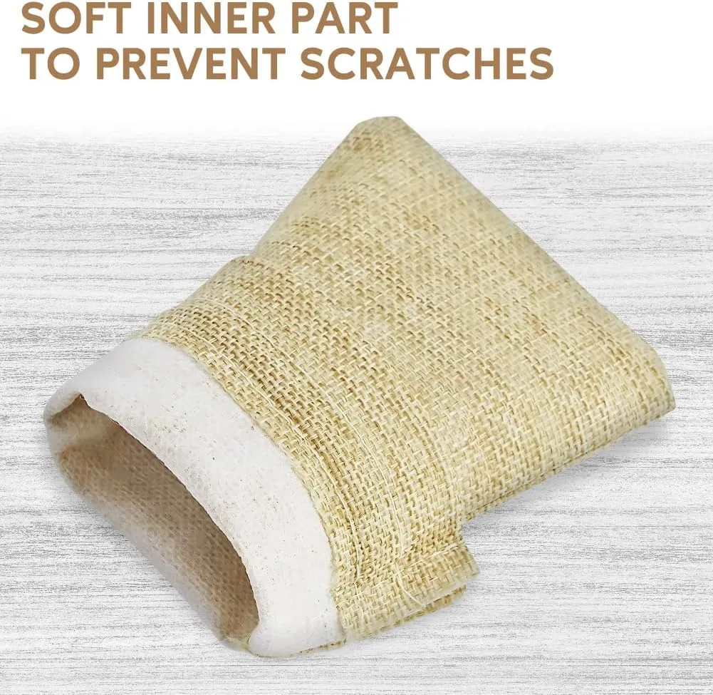 50 pcs Burlap Bags 6" x 10" with Jute Drawstring, Burlap Treat Bags for Gift Wedding Party Favors Jewelry Pouch, Christmas Birthday Presents, Snack Sacks and DIY Craft Arts Projects