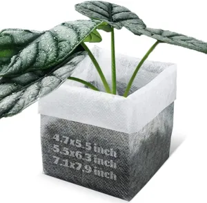 50 Pcs Non-Woven Plant Nursery Bags, Outdoor Plant Seeding Bags, Seedling Pots Container, Fabric Seedling Pots Plants Pouch, 15.7” x 14.2”/40x36cm