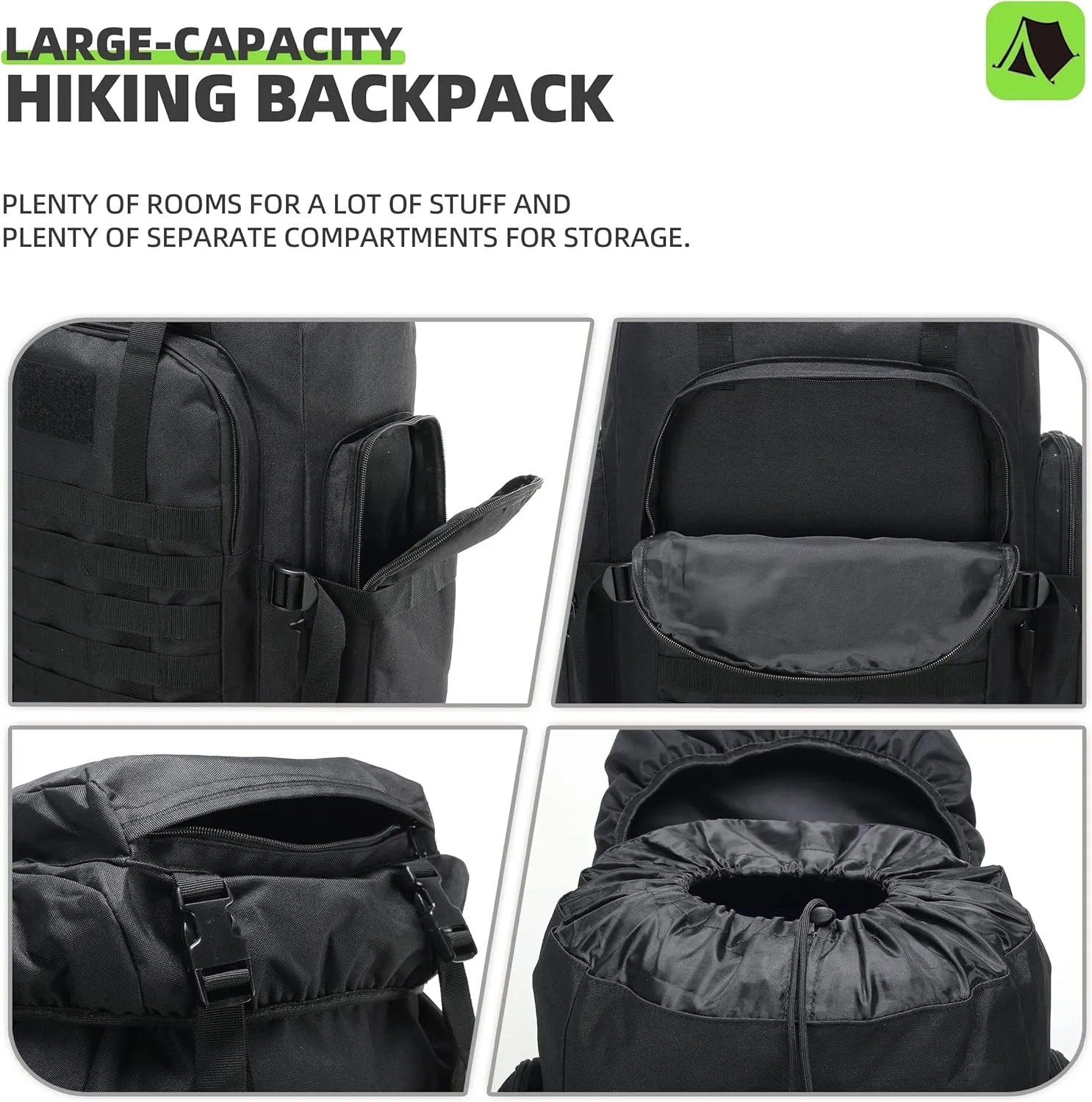 70L Hiking Backpack Military Tactical Camping Adjustable waterproof Climbing Sport Bags