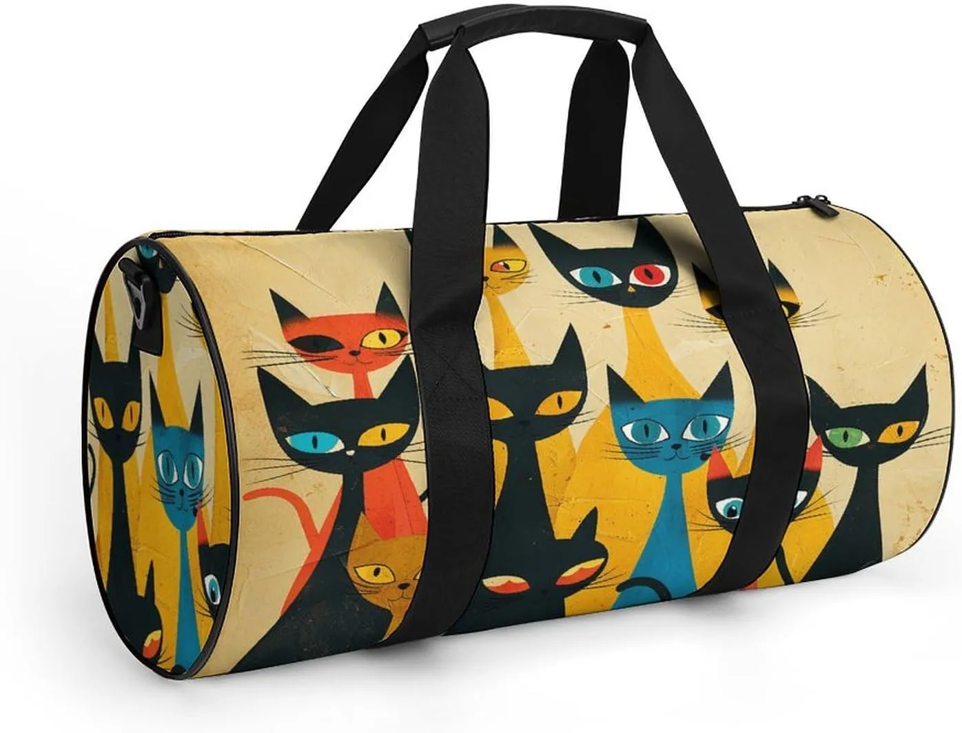 A Group of Cats Gym Bag Small Travel Duffle Bag with Compartment Carry On Weekender Bag for Women Men