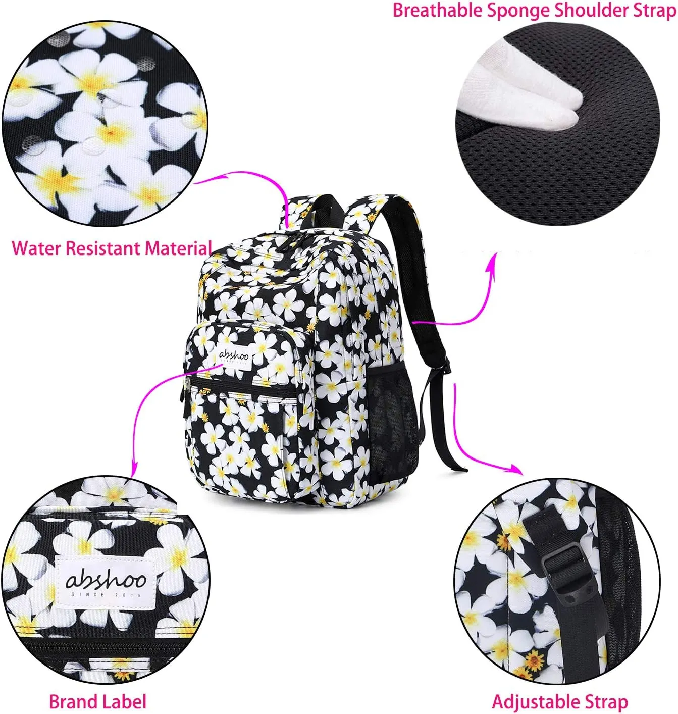 abshoo Classical Basic Travel Backpack For School Water Resistant Bookbag