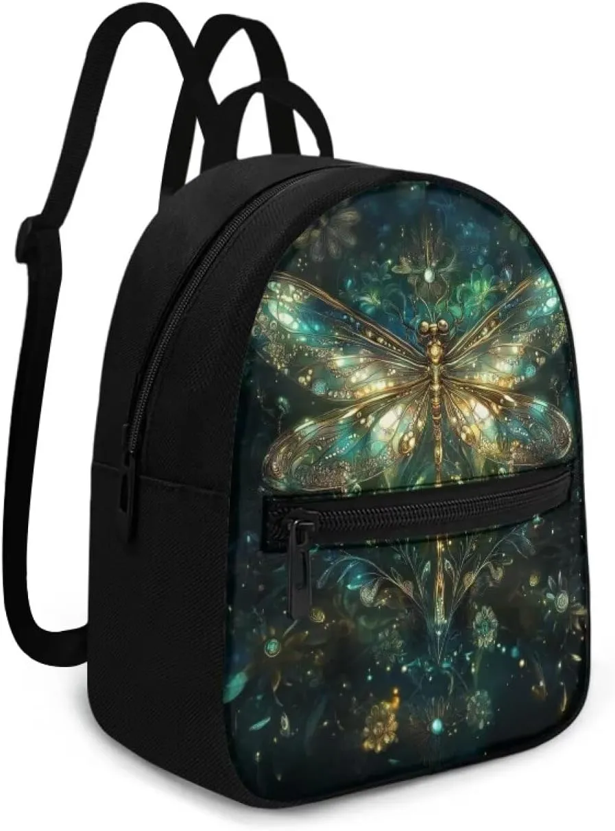 Aesthetic Dragonfly Backpack for Women Teen Girls Backpack Purses for Travel Casual Rucksack Fashion Shoulder Bag with Adjustable Straps Lightweight Daypack Gifts for Lady