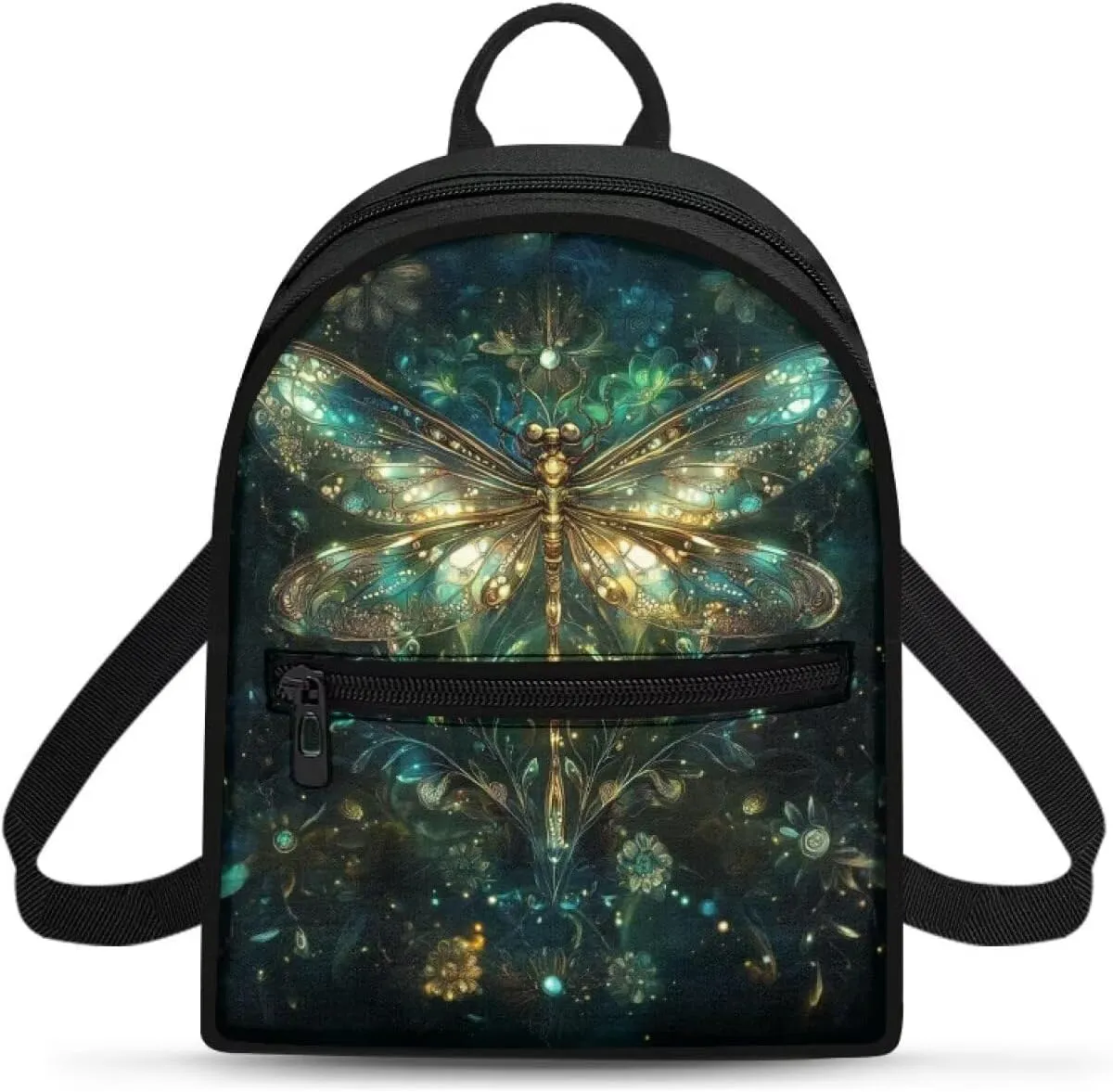 Aesthetic Dragonfly Backpack for Women Teen Girls Backpack Purses for Travel Casual Rucksack Fashion Shoulder Bag with Adjustable Straps Lightweight Daypack Gifts for Lady