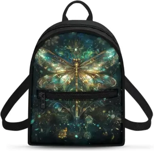 Aesthetic Dragonfly Backpack for Women Teen Girls Backpack Purses for Travel Casual Rucksack Fashion Shoulder Bag with Adjustable Straps Lightweight Daypack Gifts for Lady