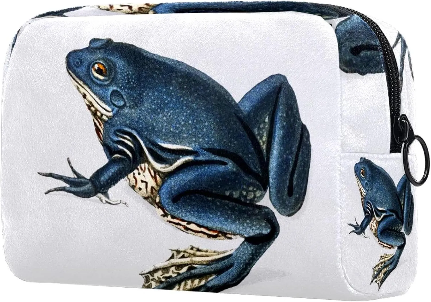 Aesthetic Frog Cosmetic Makeup Bags, Small Travel Zipper Pouch Portable Toiletry Bag Makeup Organizer for Women Teen Girls