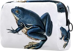 Aesthetic Frog Cosmetic Makeup Bags, Small Travel Zipper Pouch Portable Toiletry Bag Makeup Organizer for Women Teen Girls