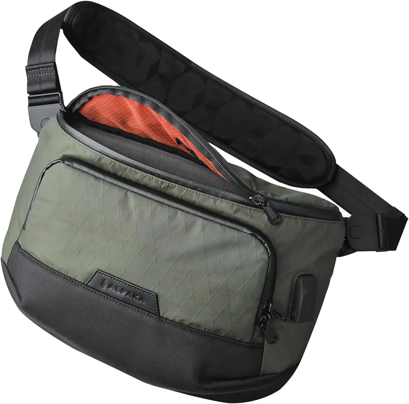 ALPAKA Bravo Sling Max, RFID Blocking Weatherproof Sling Bag for Men with Maglockz Buckle,10L Laptop Bag with Luggage Sleeve